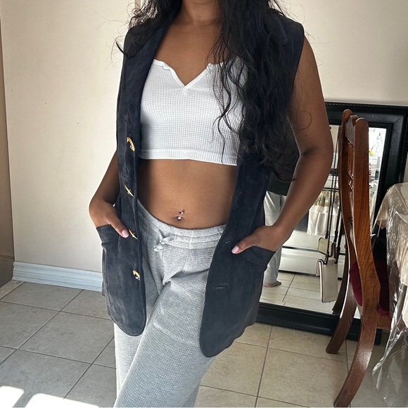 Danier Dark Navy Vest Vintage - Picture 10 of 14